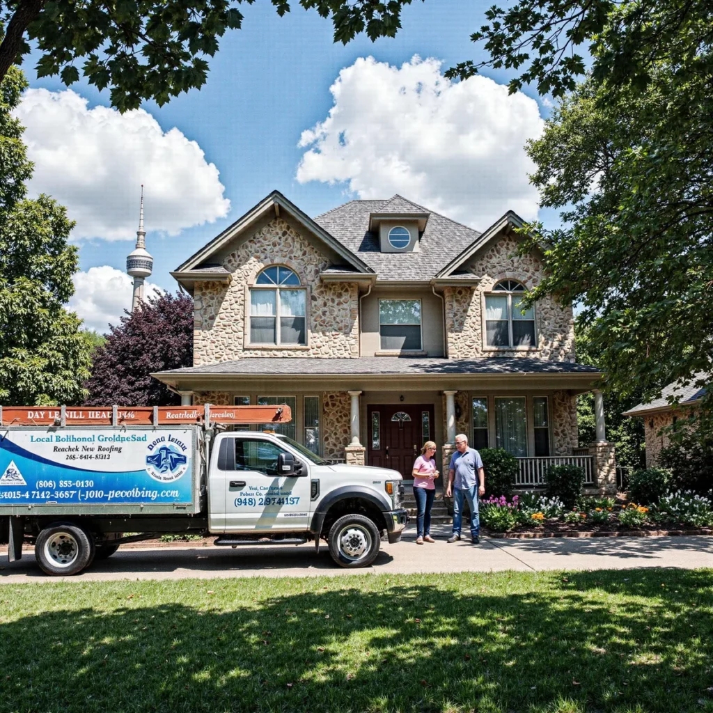 Dallas, Texas exterior of a local service business with modern signage, showcasing how Dallas roofing companies like Signal S