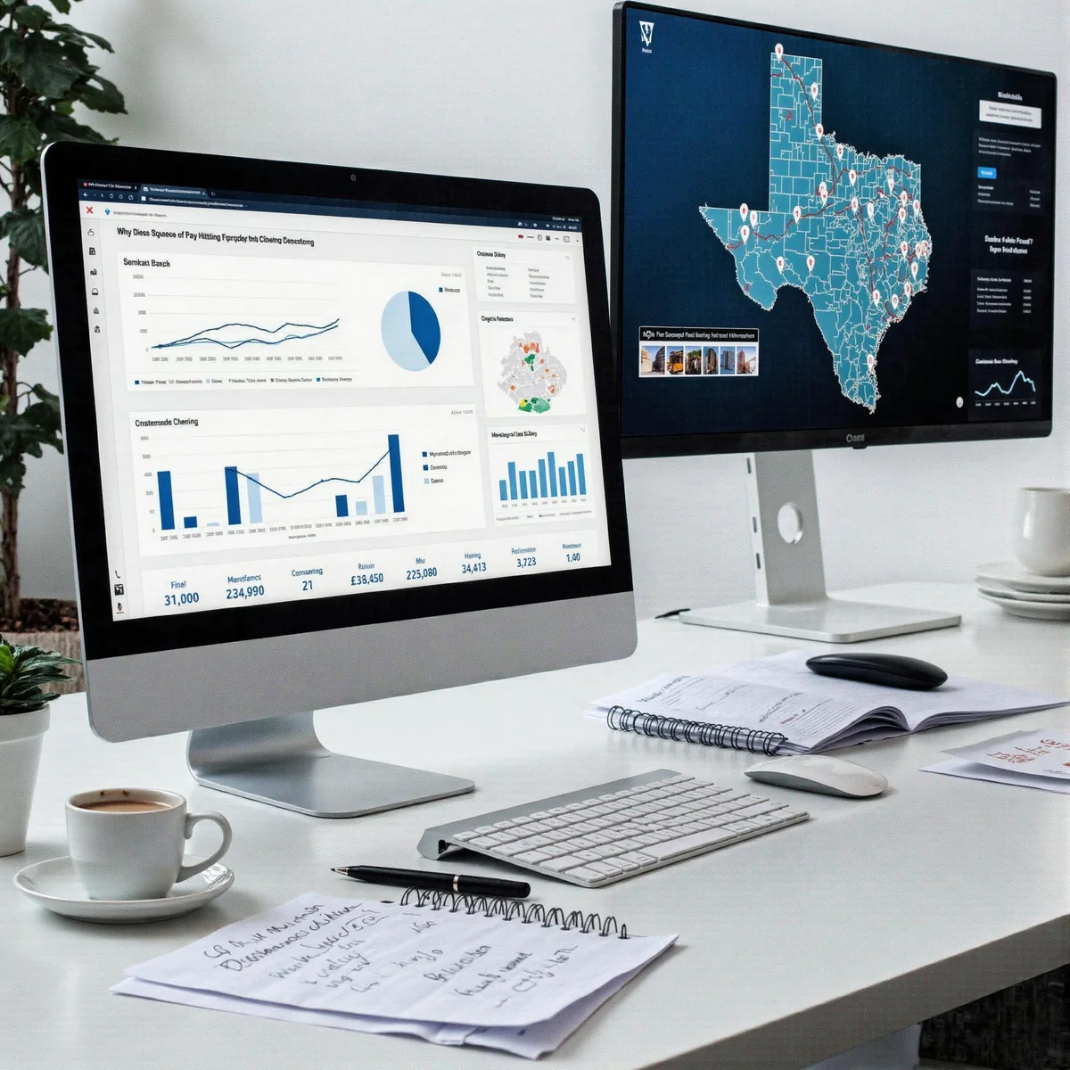 Dallas, Texas, editorial image of a modern workspace with a focus on Why Texas Diesel Squeeze Cost Control Is Hitting Fleet M