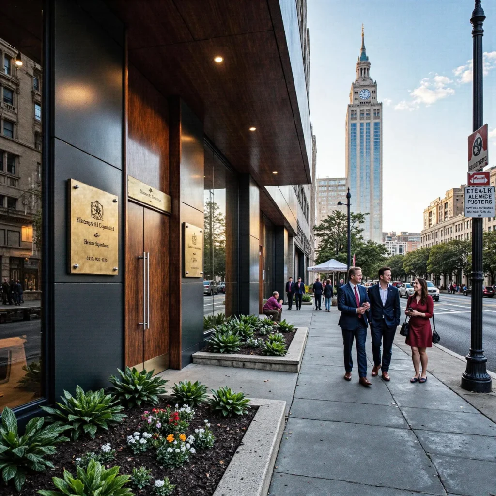 Dallas, Texas law firm exterior with modern signage, illustrating how Dallas law firms achieve proven local search visibility