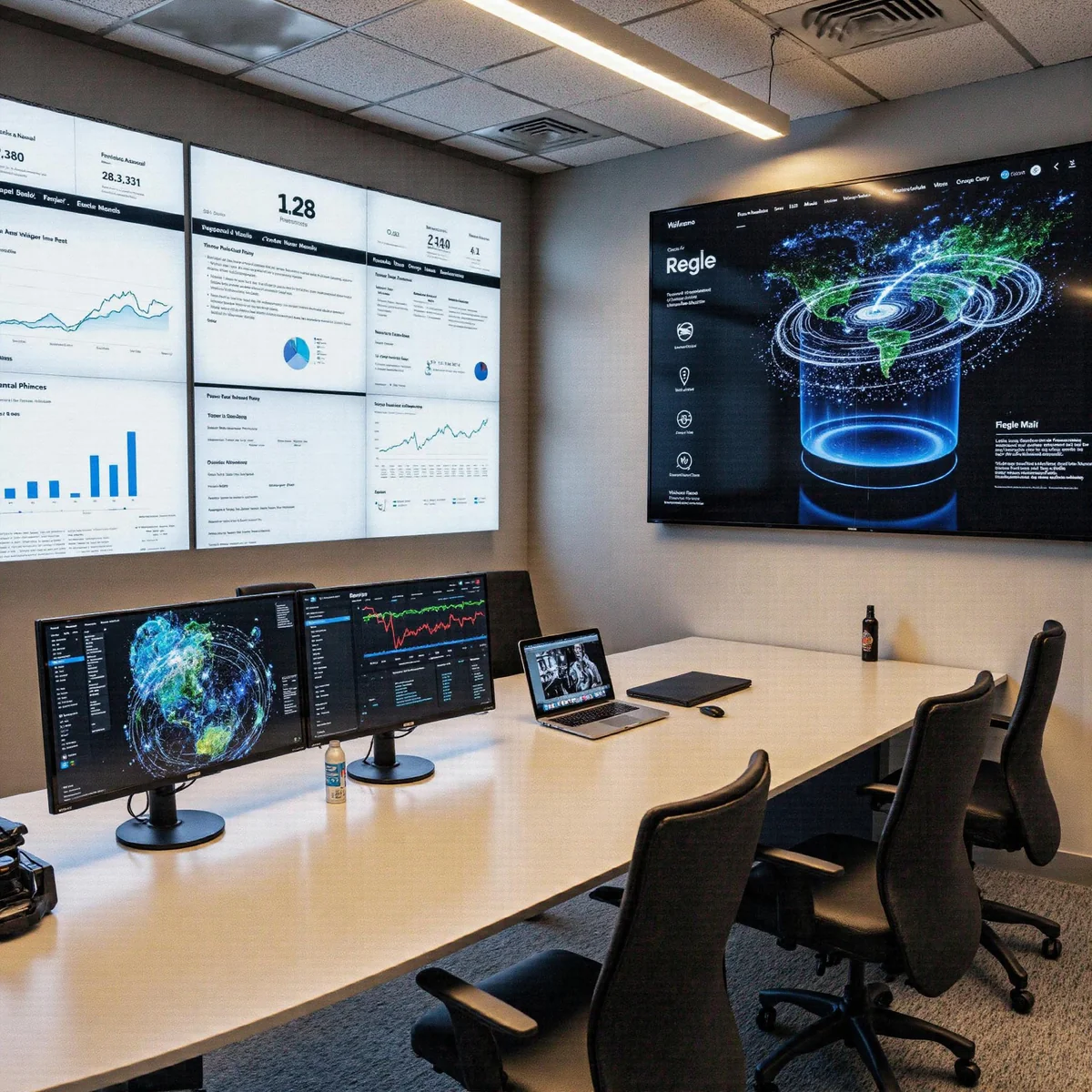 Dallas, Texas, workspace with premium monitors and analytics dashboards, illustrating How Dallas Franchise Groups Achieve Pro