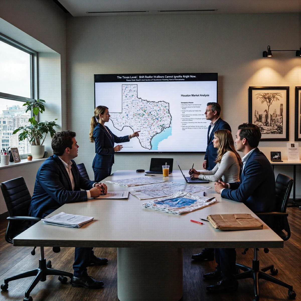 Dallas, Texas real estate workspace with premium monitors displaying The Texas-Level Shift Realtors Cannot Ignore Right Now a